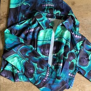 Vibrant Skull Print Blouse